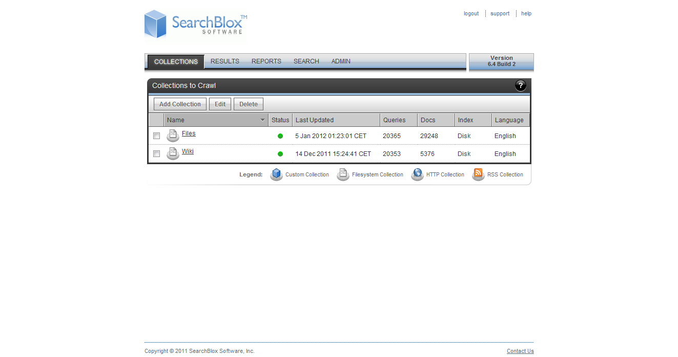 SearchBlox overview of data sources