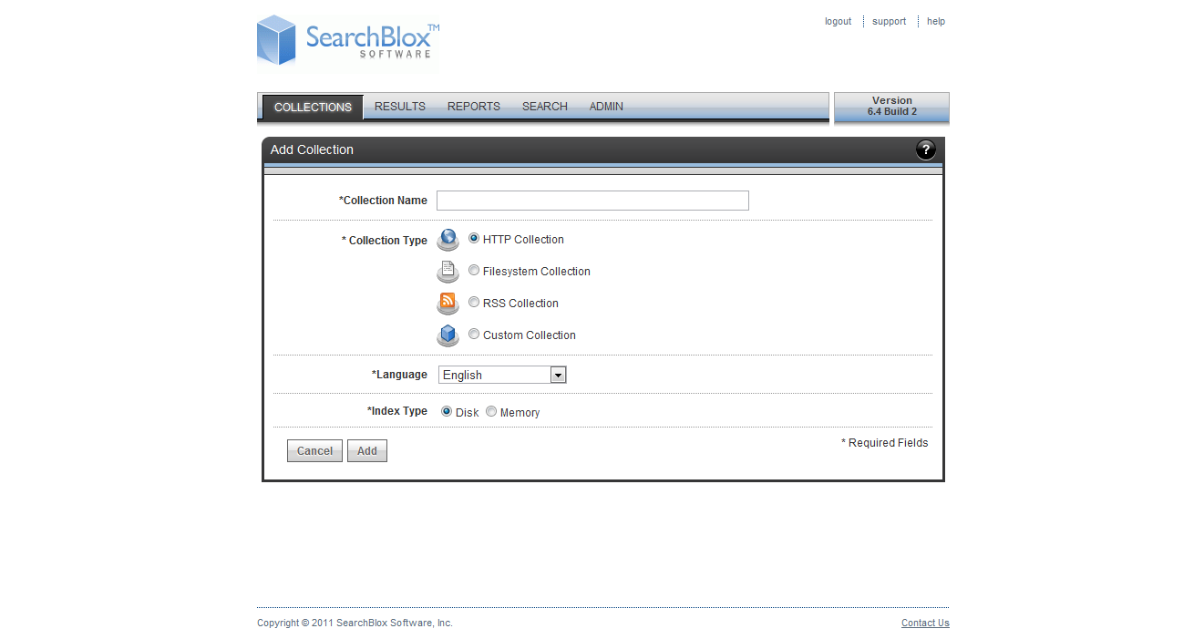 SearchBlox adding a new data sourche