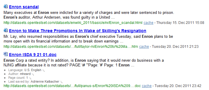 Searchdaimon exsample serp